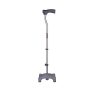 Vissco Avanti L Shape Quadripod Stick, Walking Stick for Physically Challenged Person, Adjustable Height, Light Weight, 4 Legged Base (Grey)